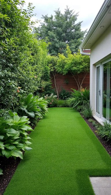 cesped artificial en jardin